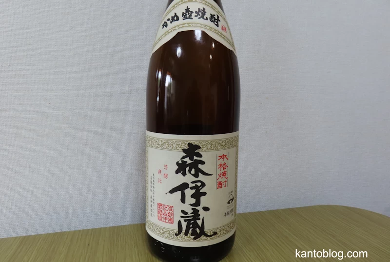 森伊蔵の一升瓶の前のラベル
