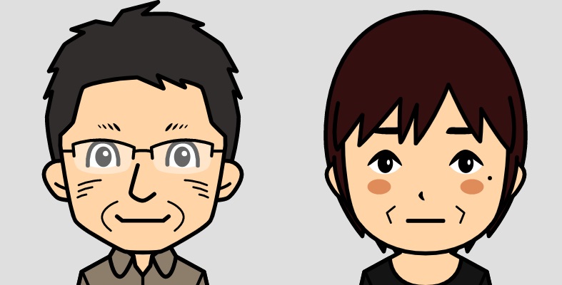 完とミキのイラスト