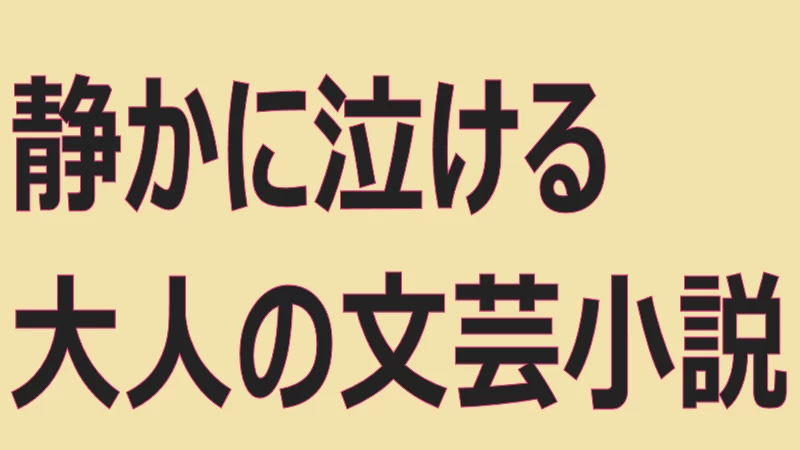 静かに泣ける大人の文芸小説